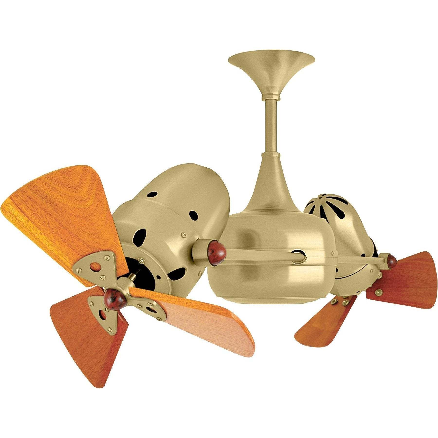 Duplo Dinamico Dual Ceiling Fan - Wood Blades - Image 3