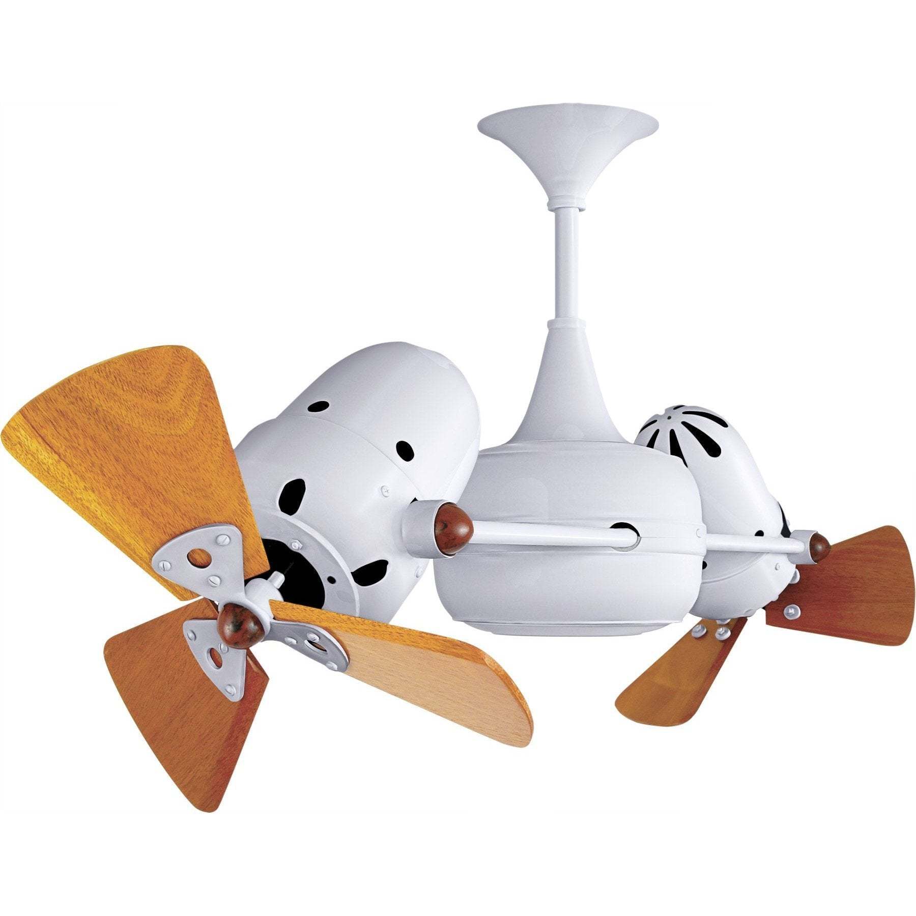 Duplo Dinamico Dual Ceiling Fan - Wood Blades - Image 8