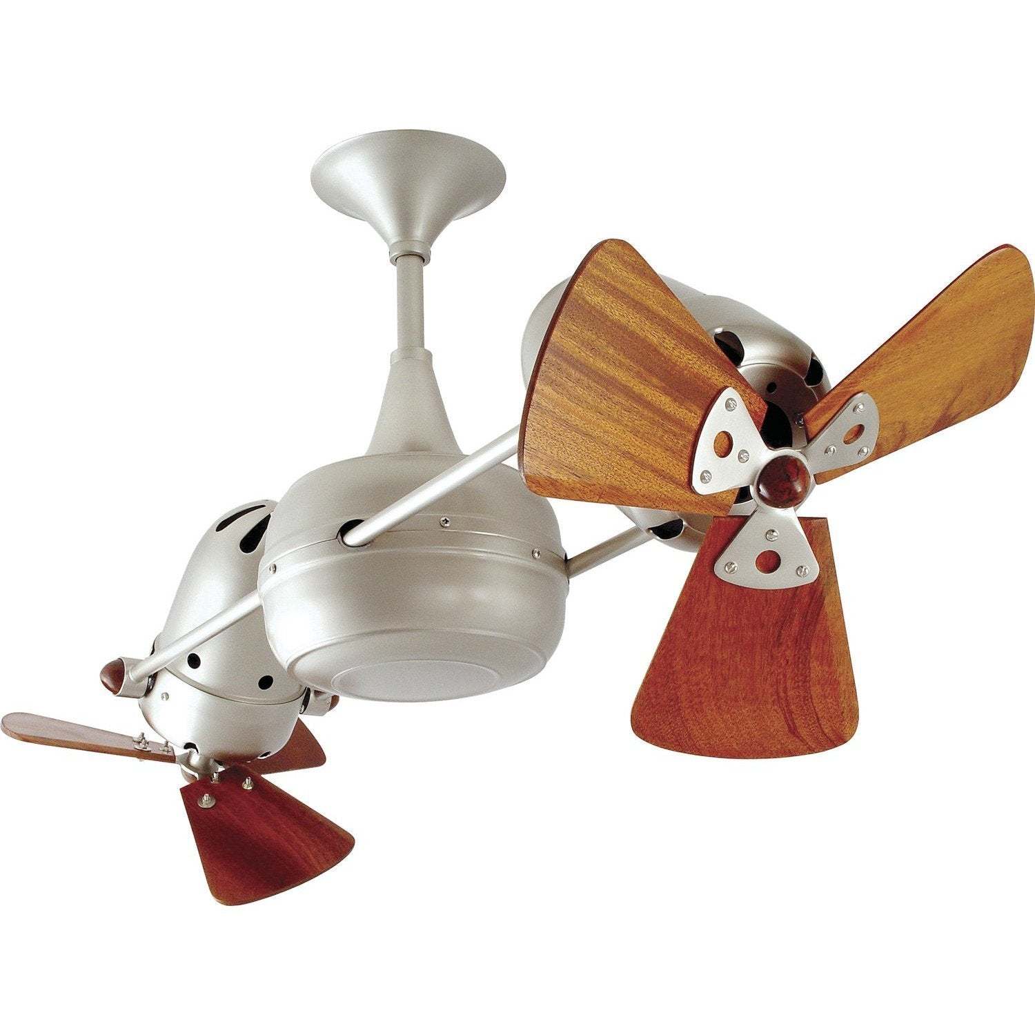 Duplo Dinamico Dual Ceiling Fan - Wood Blades - Image 2