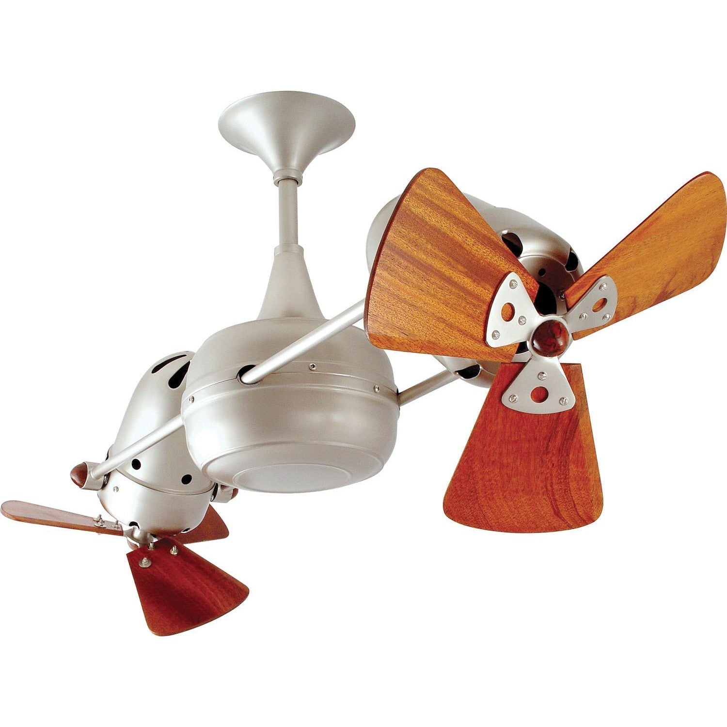 Duplo Dinamico Dual Ceiling Fan - Wood Blades - Image 10