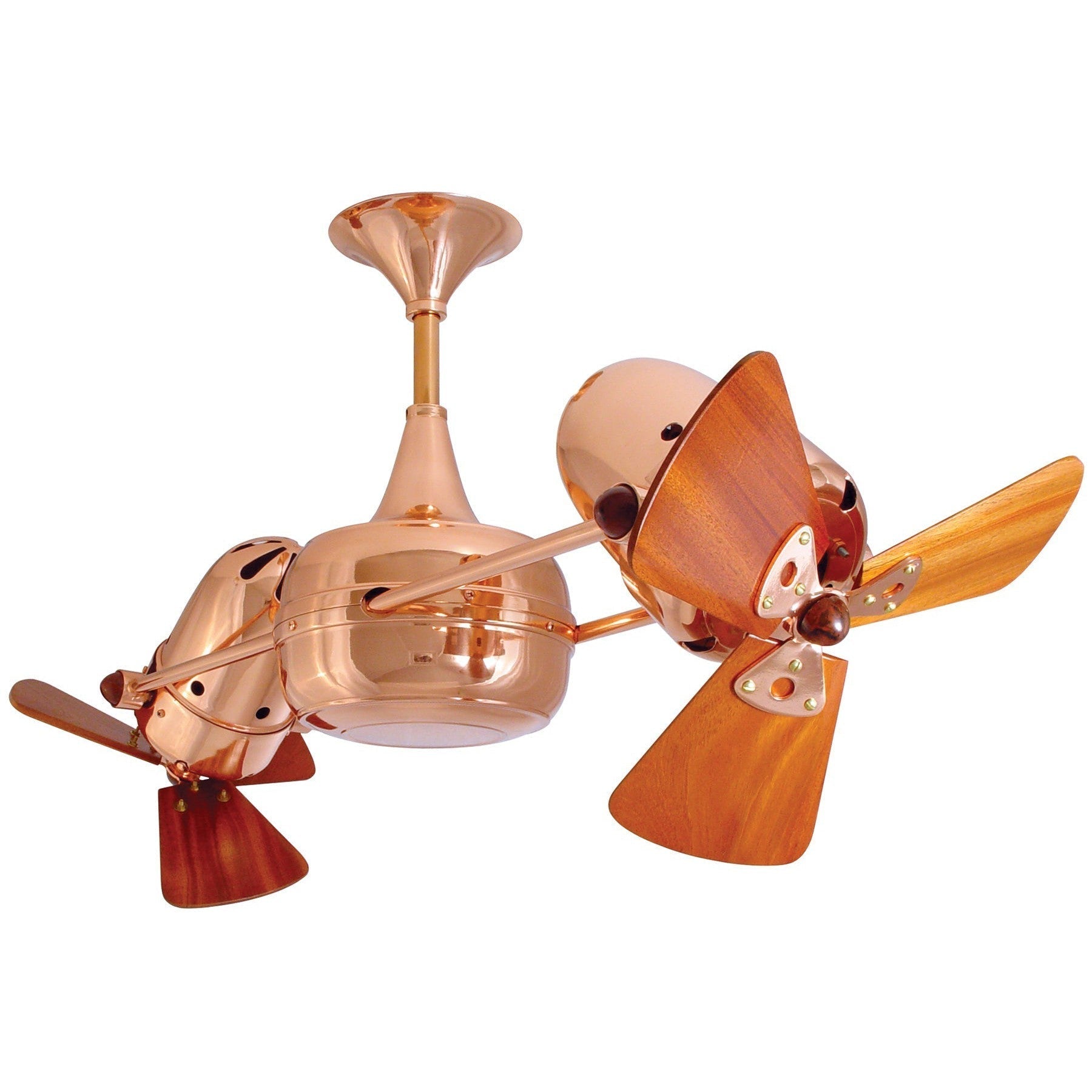 Duplo Dinamico Dual Ceiling Fan - Wood Blades - Image 14