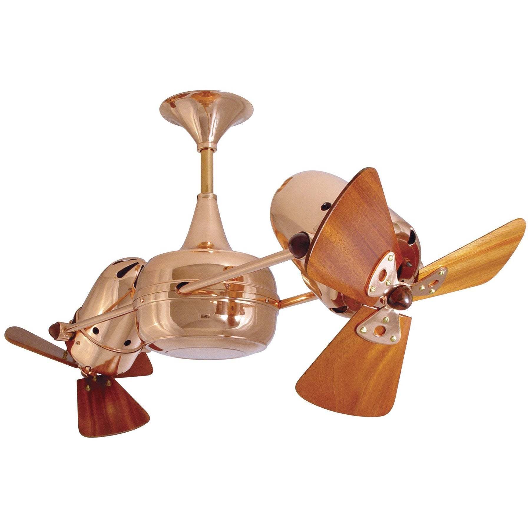 Duplo Dinamico Dual Ceiling Fan - Wood Blades - Image 5