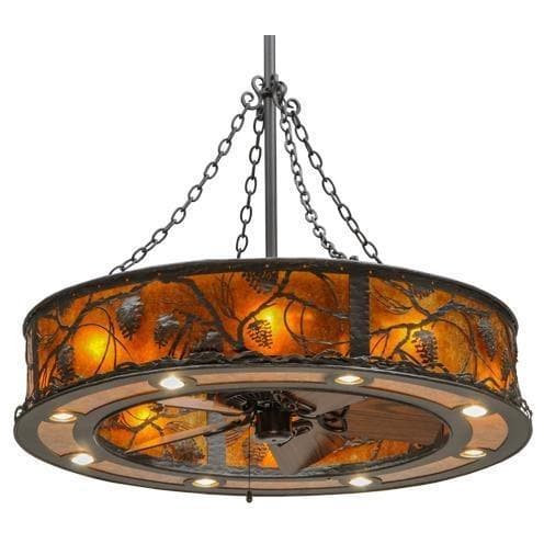 Meyda Tiffany 44.5"W Whispering Pines W/Downlights Chandel-Air Ceiling Fan - 146167 - Image 1