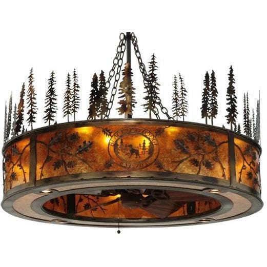 Meyda Tiffany 44"W Personalized Black Dog Lodge W/Uplights Chandel-Air Ceiling Fan - 136761 - Image 1