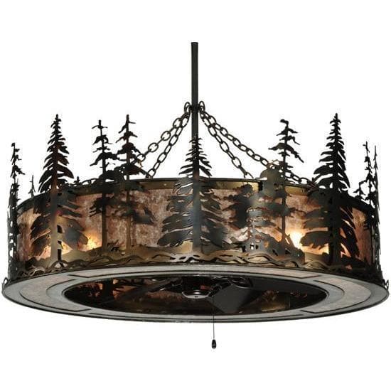Meyda Tiffany 45"W Tall Pines W/Uplights Chandel-Air Ceiling Fan - 135769