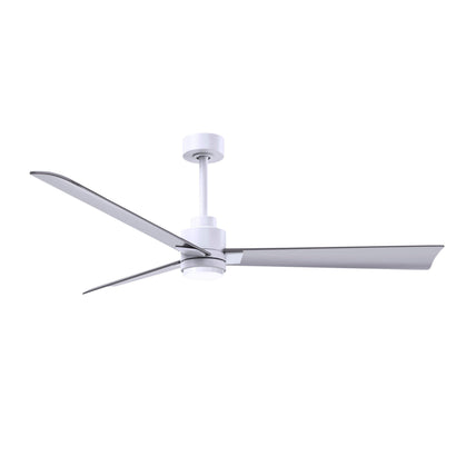 Alessandra 3 Blade Ceiling Fan With Light - 56" / Matte White / Brushed Nickel