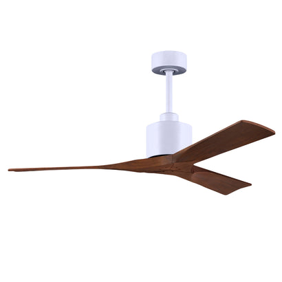 Nan 6-Speed Ceiling Fan in Wood Blades - 52" / Matte White / Walnut
