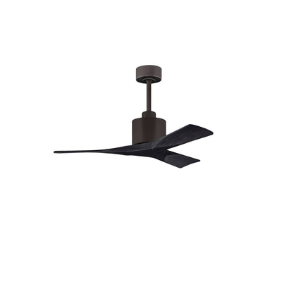 Nan 6-Speed Ceiling Fan in Wood Blades - 42" / Textured Bronze / Matte Black