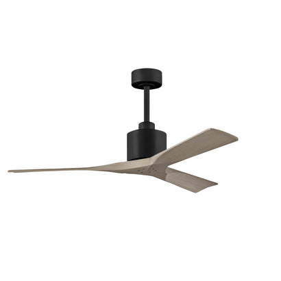 Nan 6-Speed Ceiling Fan in Wood Blades - 52" / Matte Black / Gray Ash