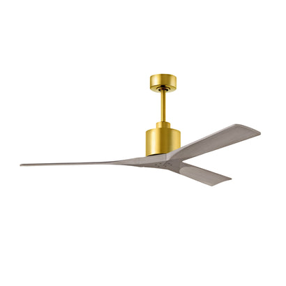 Nan 6-Speed Ceiling Fan in Wood Blades - 60" / Brushed Brass / Gray Ash