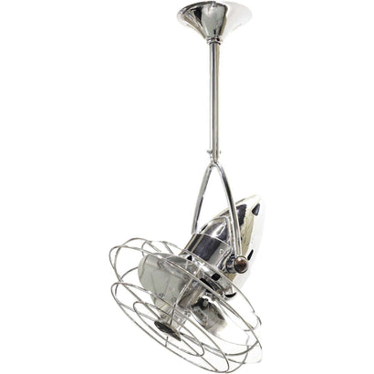 Jarold Direcional Ceiling Fan - Metal Blades - Polished Chrome (damp rated)