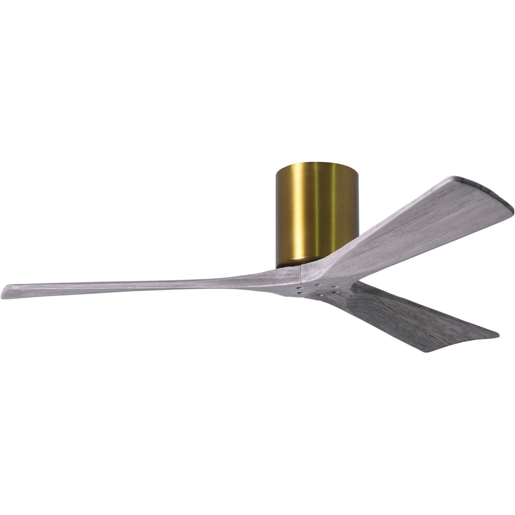 Shown in Brushed Brass with Barnwood Tone Blades