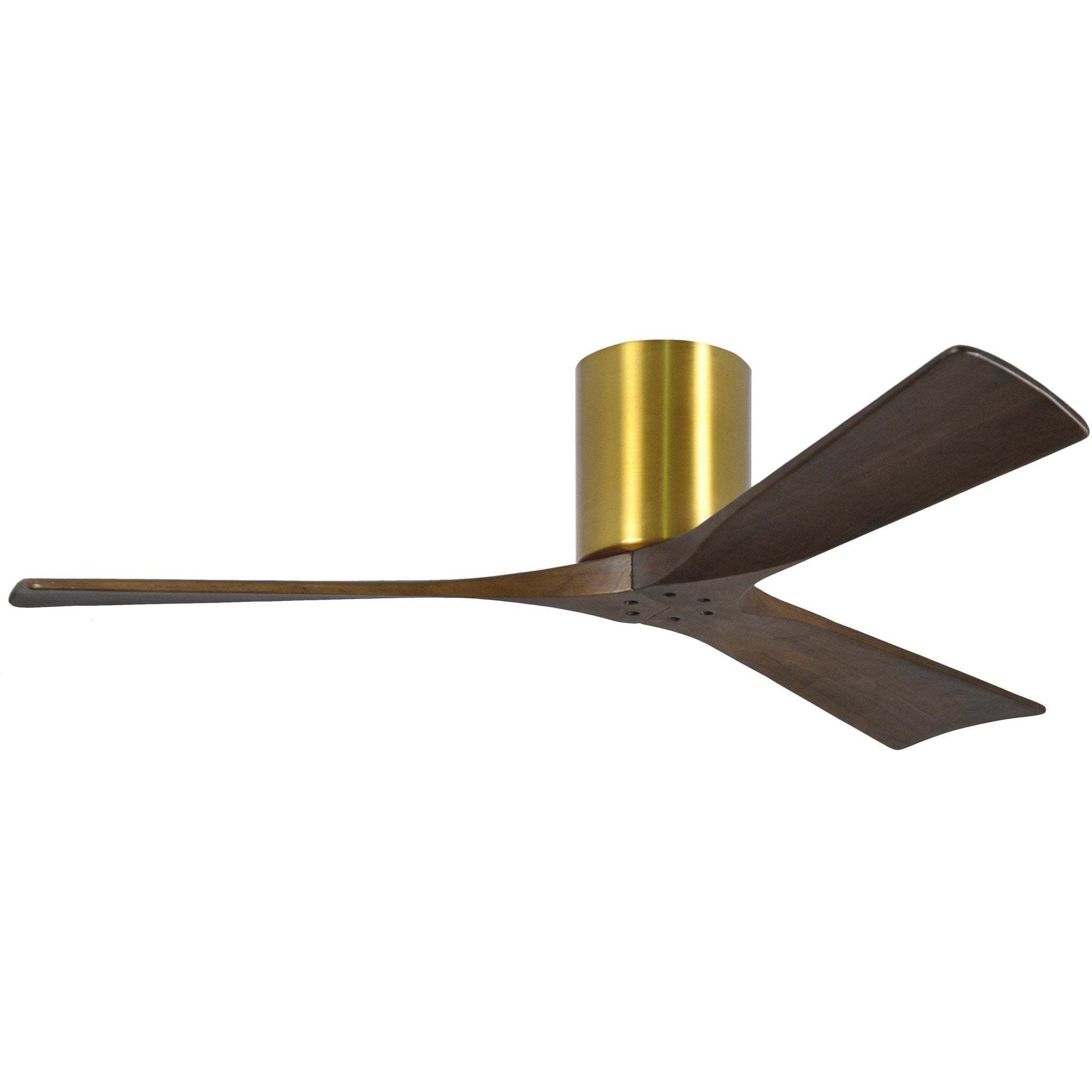 Shown in Brushed Brass with Walnut Tone Blades