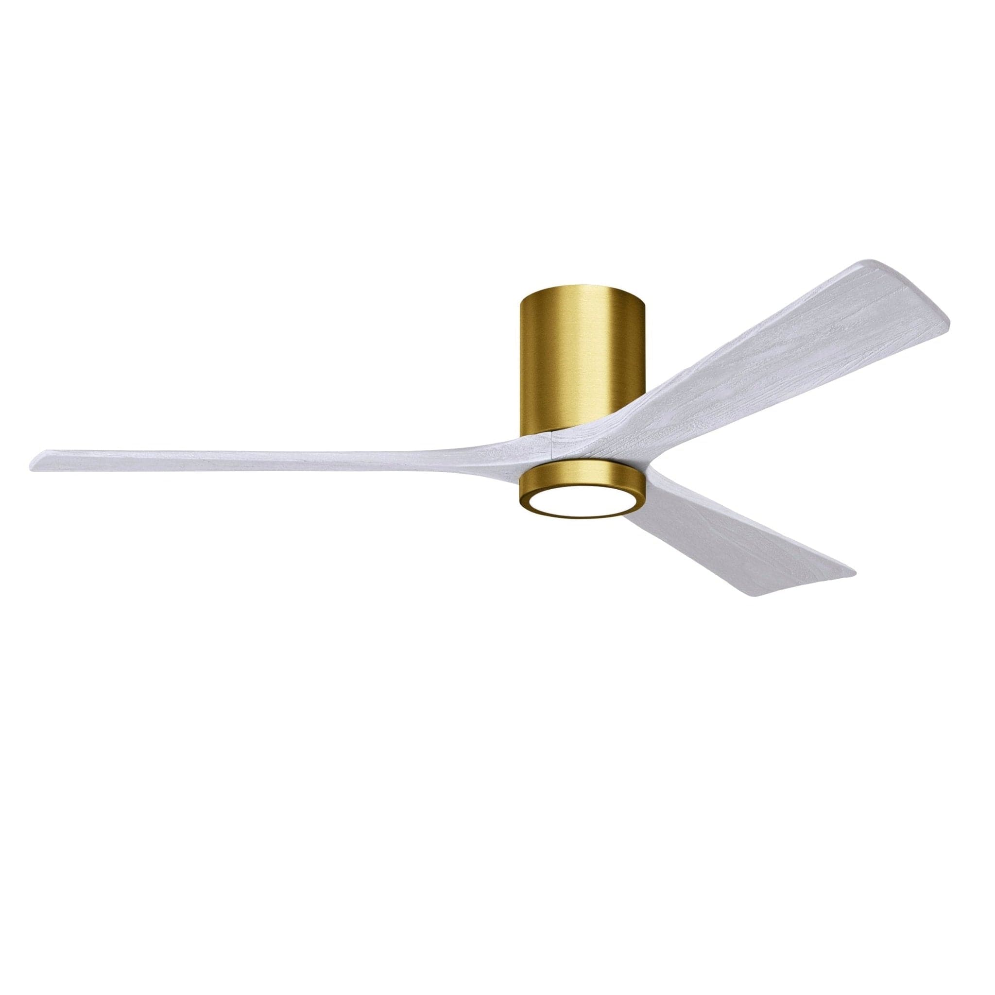 Shown in Brushed Brass with Matte White Blades