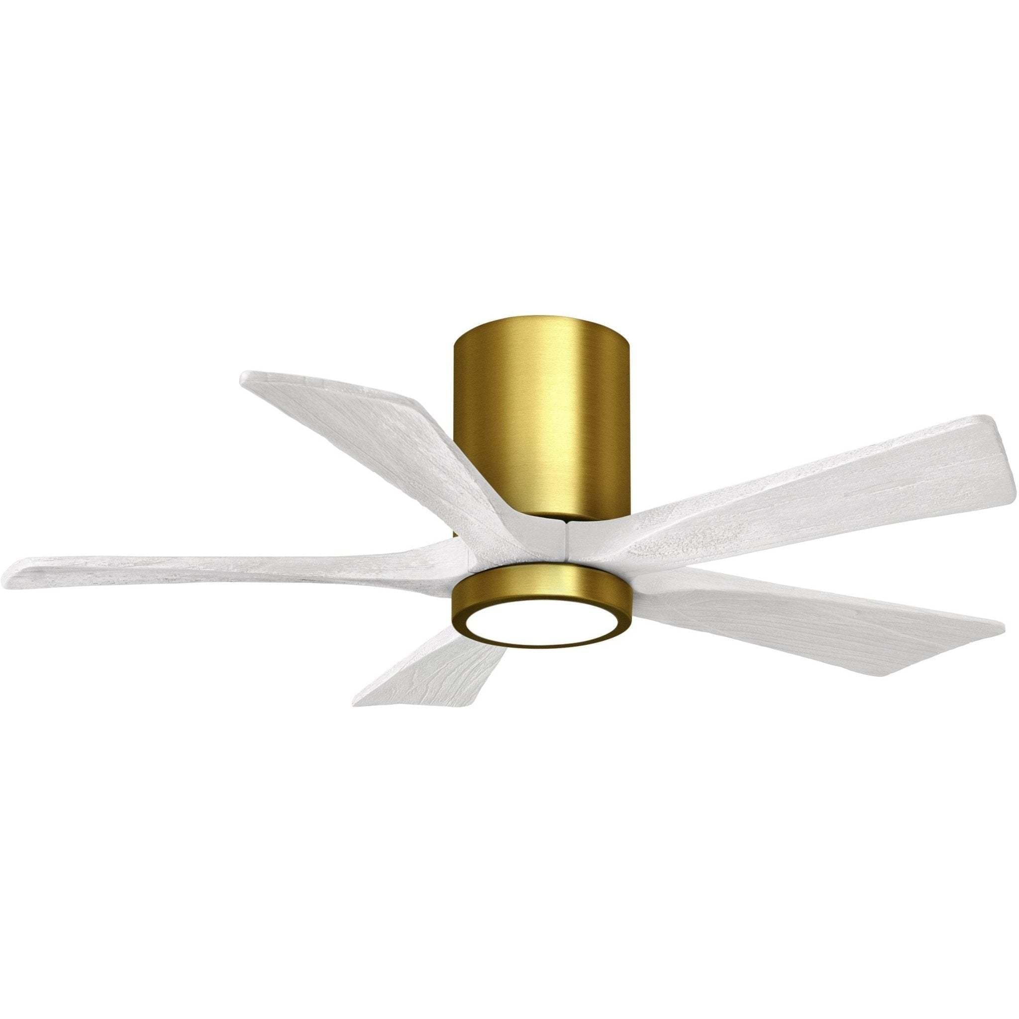 Shown in Brushed Brass with Matte White Blades