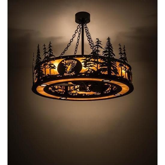 Meyda Tiffany 45"W Personalized Twisted Moose Chandel-Air Ceiling Fan - 175694