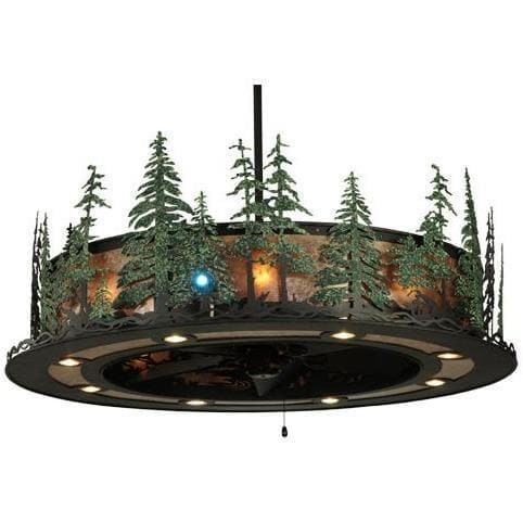 Meyda Tiffany 48"W Tall Pines W/Up & Downlights & LED Spotlight Chandel-Air Ceiling Fan - 138252