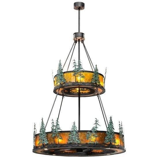 Meyda Tiffany 55"W Tall Pines W/Up and Downlights Chandel-Air Ceiling Fan - 156087